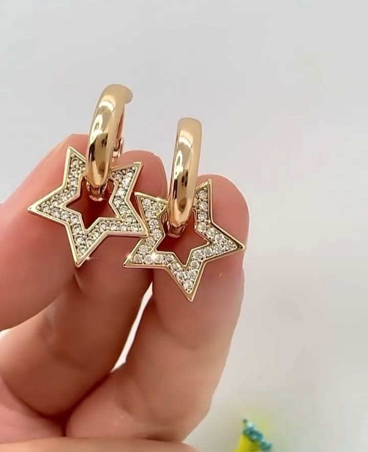 XUPING Küpe - Halka Yıldız Figürlü Taş Detaylı